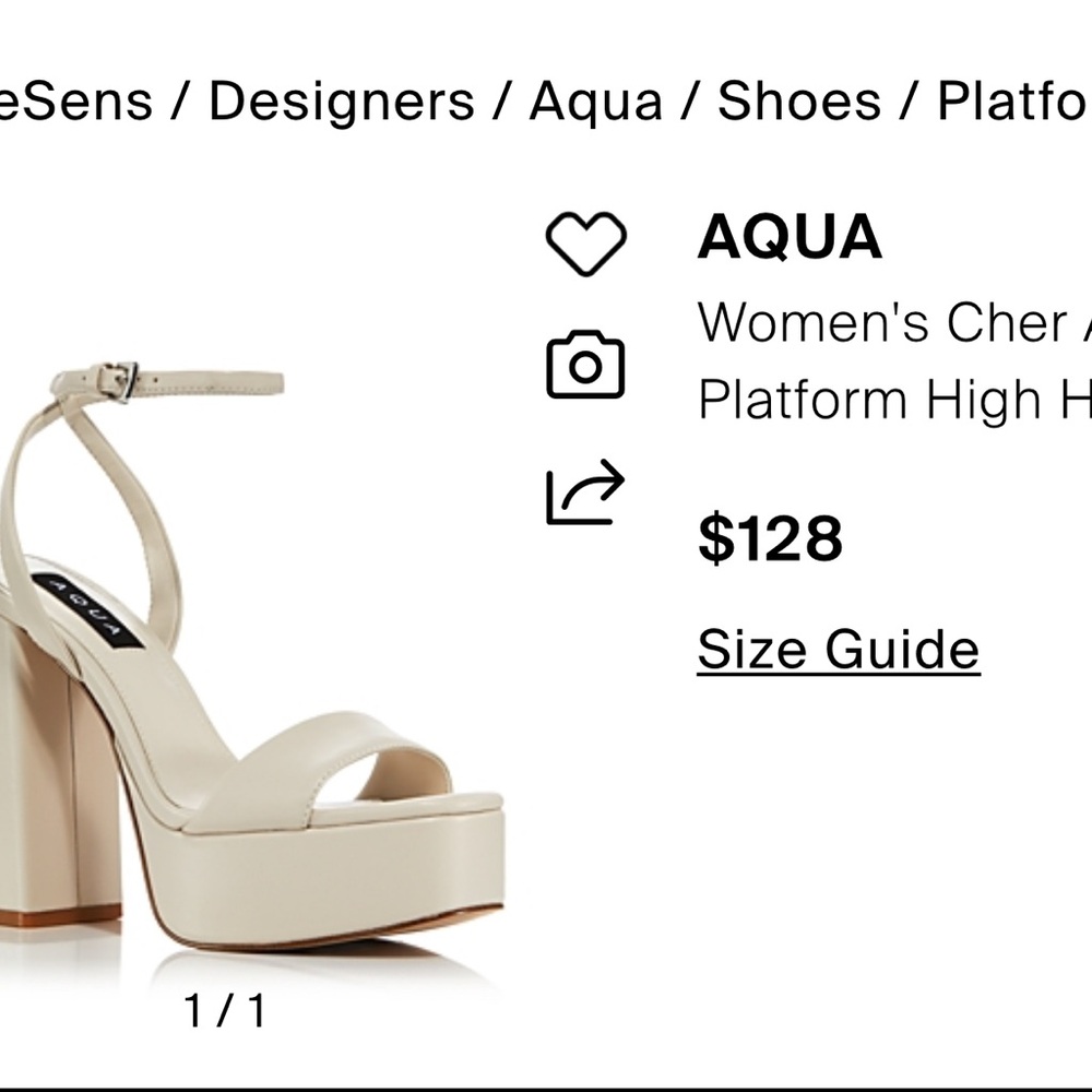 Aqua Cream Platform Sandals with Ankle Strap Size 9, New